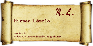 Mizser László névjegykártya
